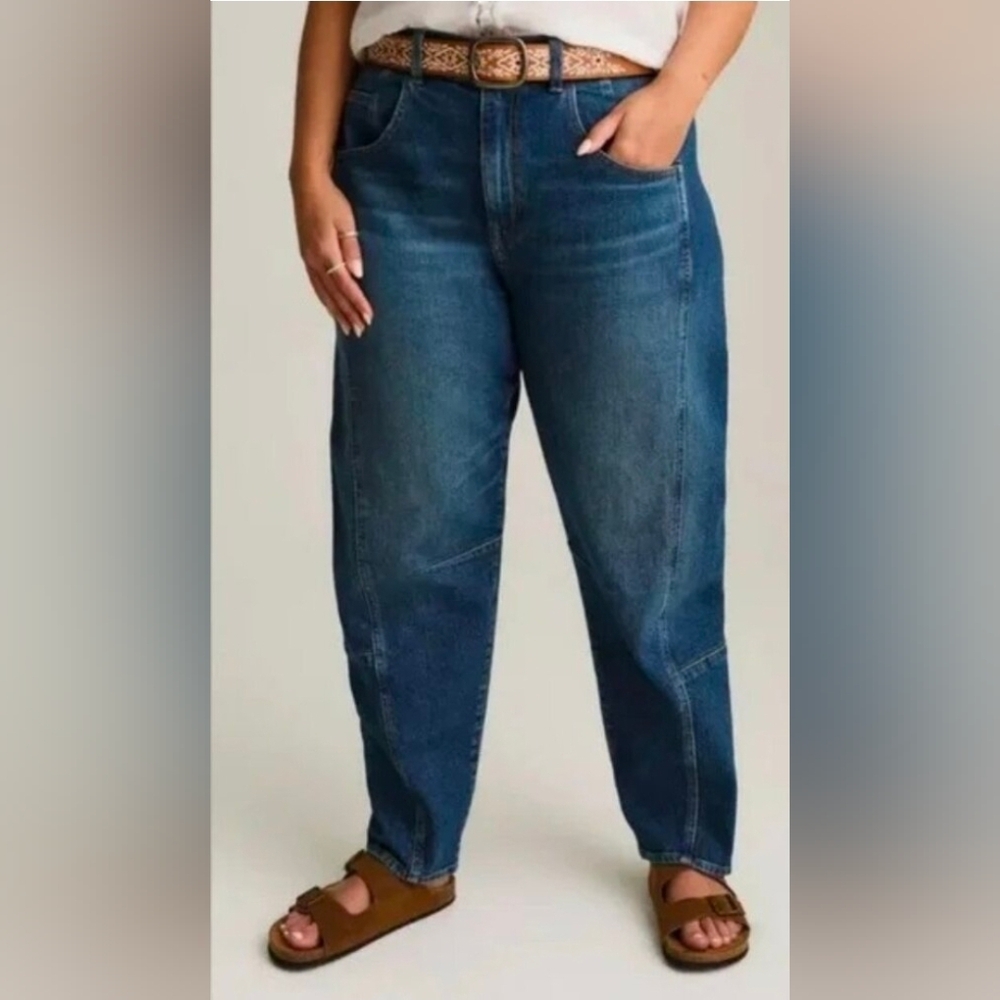 Torrid Festi High Rise Barrel Denim Queens Park Blue Jeans Sz 12T